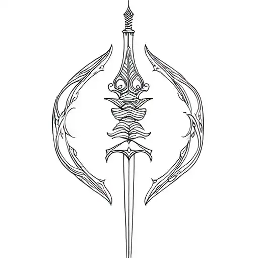 small dagger for face tattoo design idea