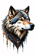 wolf and warrior tattoo design idea