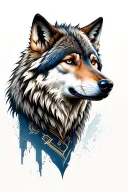 wolf and warrior tattoo design idea