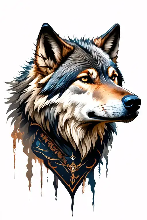 wolf and warrior tattoo design idea