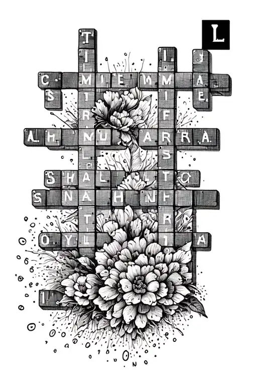 Crossword tattoo design idea
