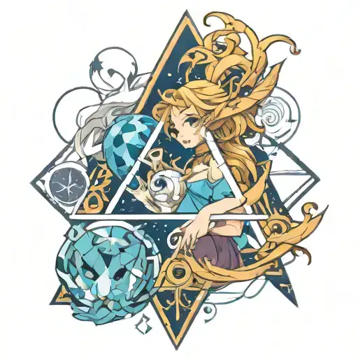 You said: triangular shape which combines the signs of Aquarius, Leo (in negative) and Capricorn tattoo design idea