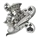 BBC only Queen of spades tattoo design idea