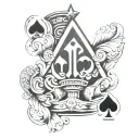 BBC only Queen of spades tattoo design idea