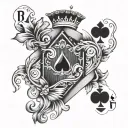 BBC only Queen of spades tattoo design idea