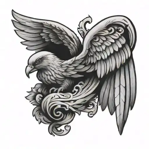 make a penis with wings tattoo design idea