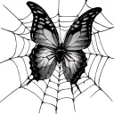 butterfly trapped in spider web tattoo design idea