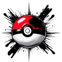 Pokeball black and white as part of a semicolon tattoo design idea