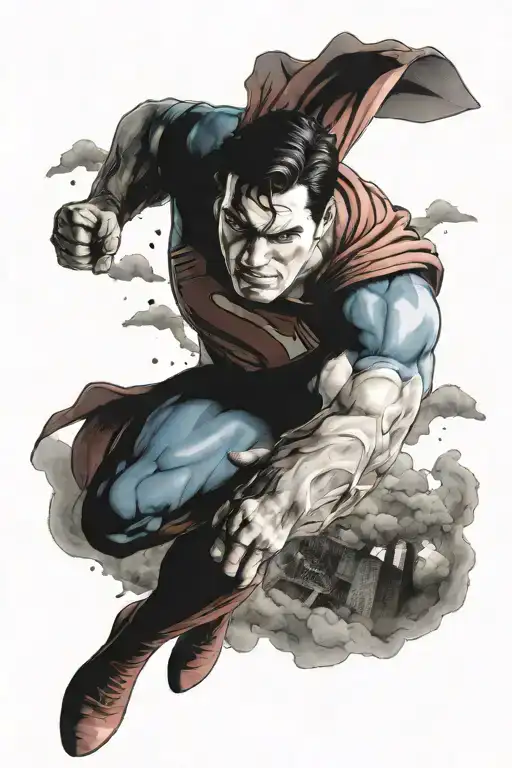 superman powerful tattoo design idea