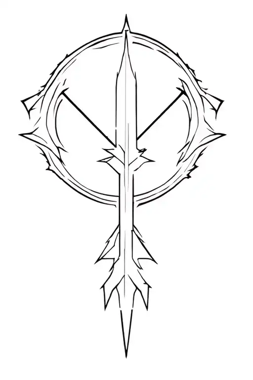 modern archery arrow tattoo design idea