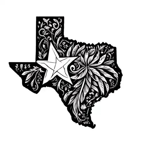 Texas state outline tattoo design idea