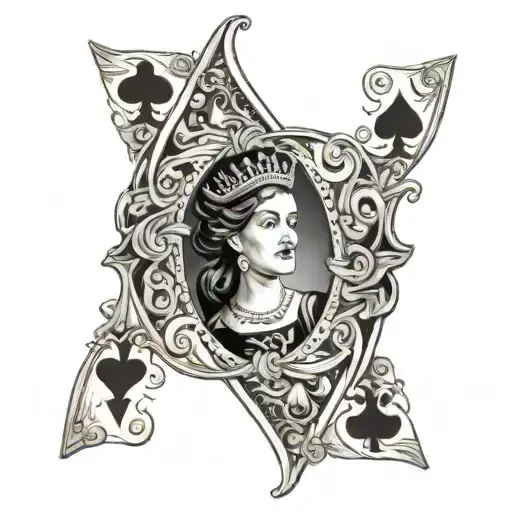 qos queen of spades tattoo design idea