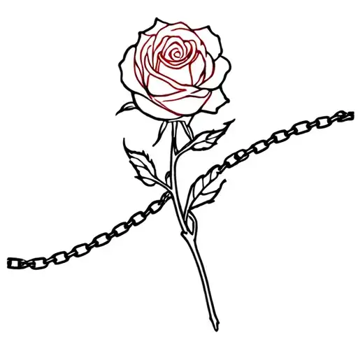 rose in a chain tattoo design idea