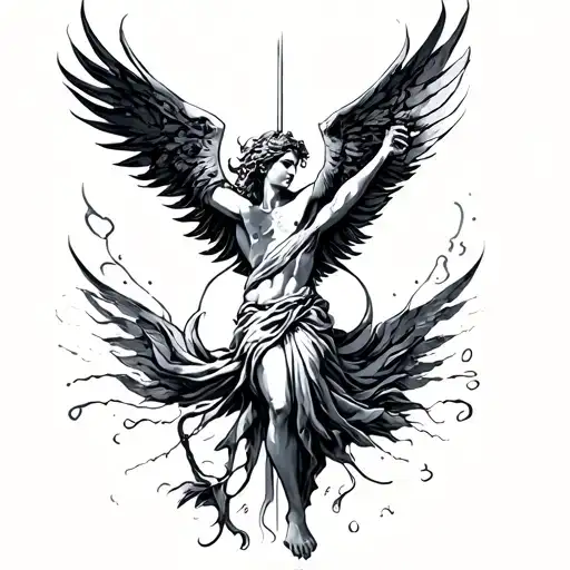 the fate greek mythology with string mended tattoo design idea