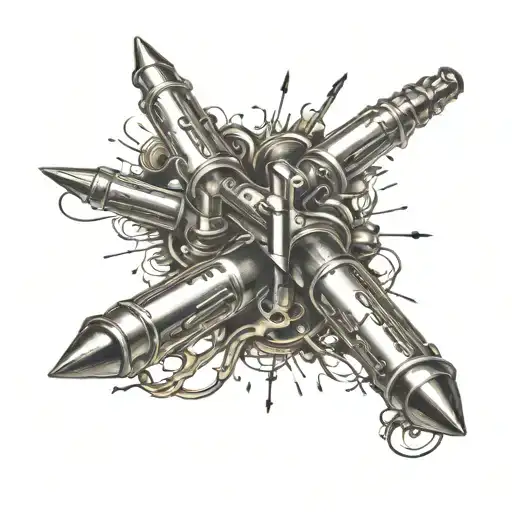bullets linked together tattoo design idea