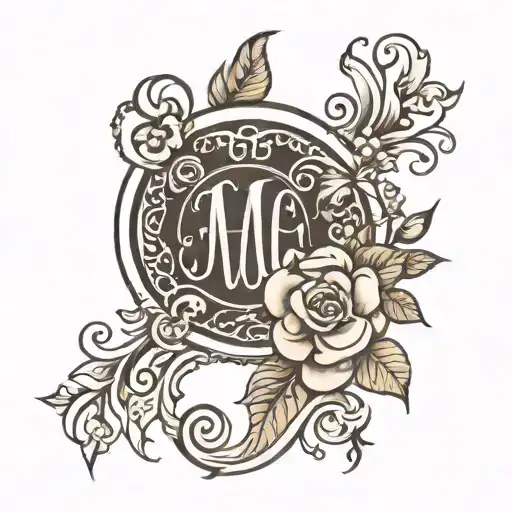 tattoo with my wife and kids initials JA, HA, HA tattoo design idea