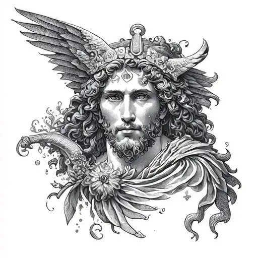 I want a tattoo that represents kairos and chronos, Greek gods of time tattoo design idea