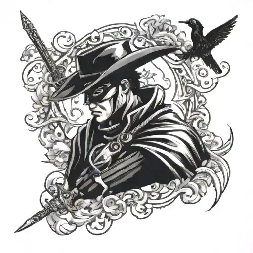 Can you do for me please a tattoo that present Zorro, ot zorro symbols. tattoo design idea