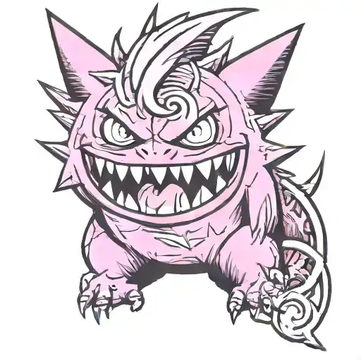 Gengar Pokemon characters tattoo design idea