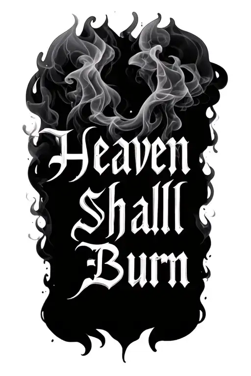 Heaven Shall Burn lettering with smoke tattoo design idea