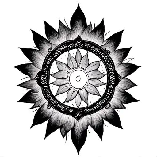 Gayatri mantra tattoo design idea