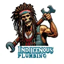 "Indigenous Plumbing " dreadlock Native American plumber holding a wrench tattoo design idea