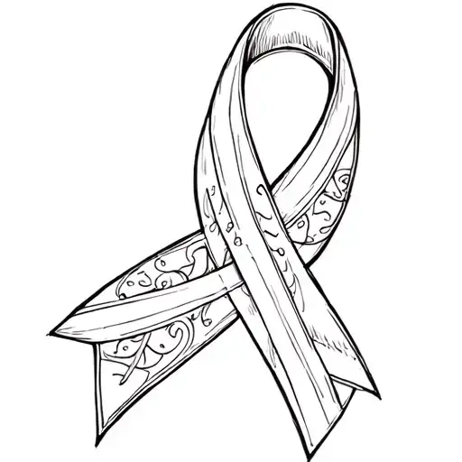 lung cancer awareness ribbon tattoo design idea