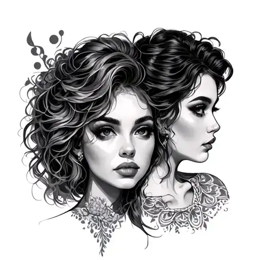 Lesbian tattoo design idea