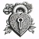 heart shaped lock tattoo design idea