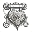 heart shaped lock tattoo design idea