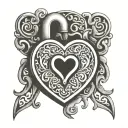 heart shaped lock tattoo design idea