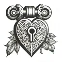 heart shaped lock tattoo design idea