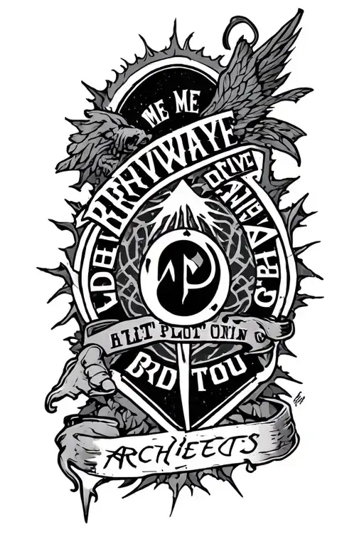 Band Logos von "Bring me the horizon" "Parkway Drive" "Bad Omens" "Architects" "The plot in you" Tattoo tattoo design idea