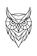 geometric owl head tattoo design idea