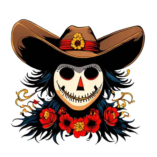 scarecrow face tattoo design idea