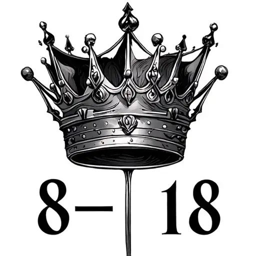 Romans 8:18 (numbers written using Roman numerals) with a crown tattoo design idea