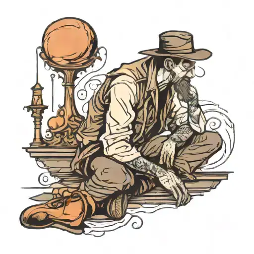 lonely man tattoo design idea
