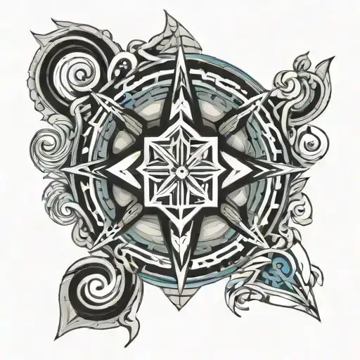 virgo and Aquarius symbol intertwined tattoo design idea