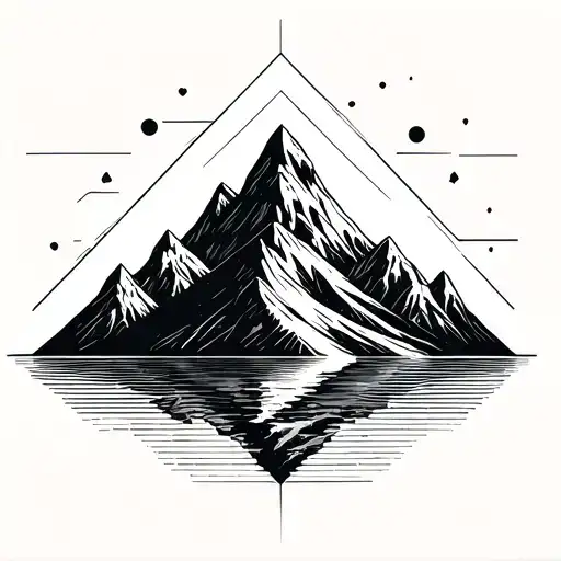 Love, mountains, woman tattoo design idea