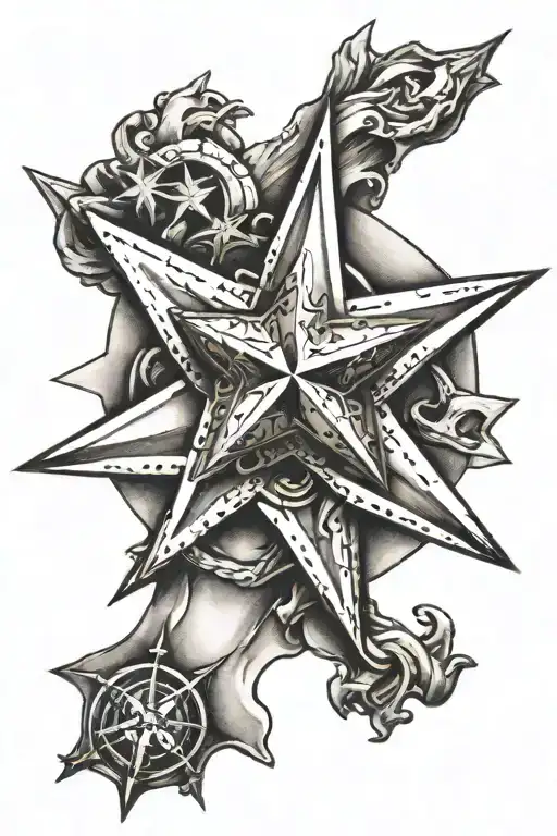 nautical star tattoo design idea