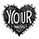 heart shape with words YOUR INITIALS inside  tattoo design idea