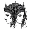 Hecate Goddess 3 faces tattoo design idea