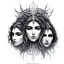 Hecate Goddess 3 faces tattoo design idea