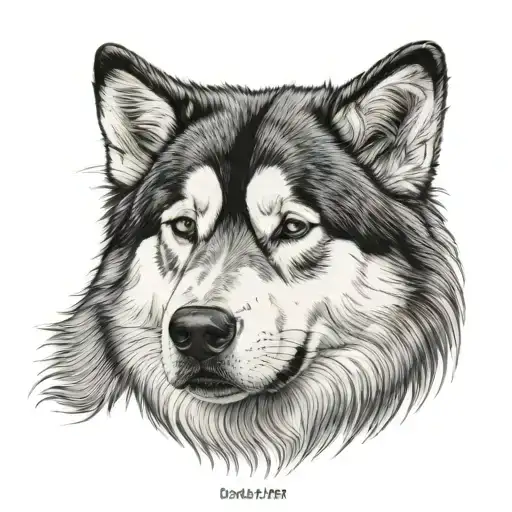 Alaskan malamute 4 years tattoo design idea