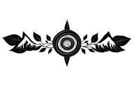 Pachamama spiral with mountain outline intertwined coca leaves tattoo design idea