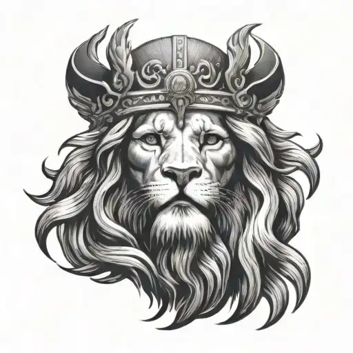 jesus with lion headdress  tattoo design idea