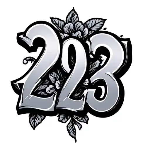 "2023" lucky penny tattoo design idea