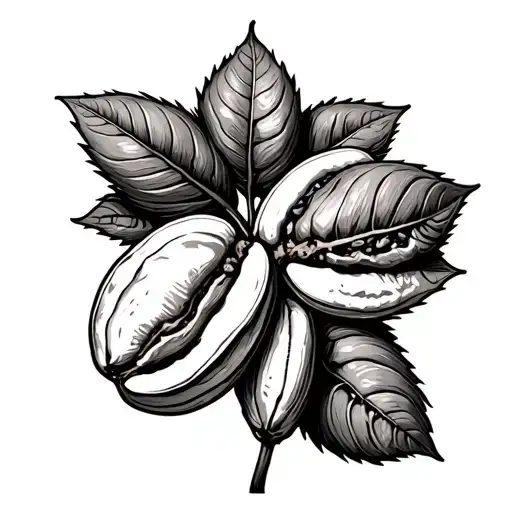 Cocoa beans growing tattoo design idea