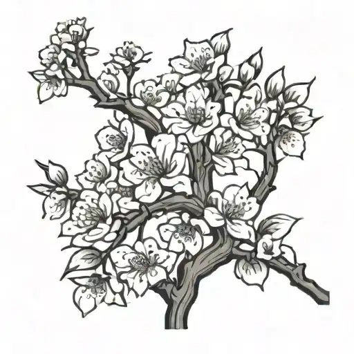 cherry tree tattoo design idea