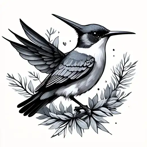 thunderbird, hummingbird and snow bird tattoo design idea